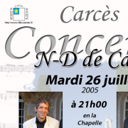 Affiches pour les concerts d'été en la Chapelle ND de Carami - Carcès